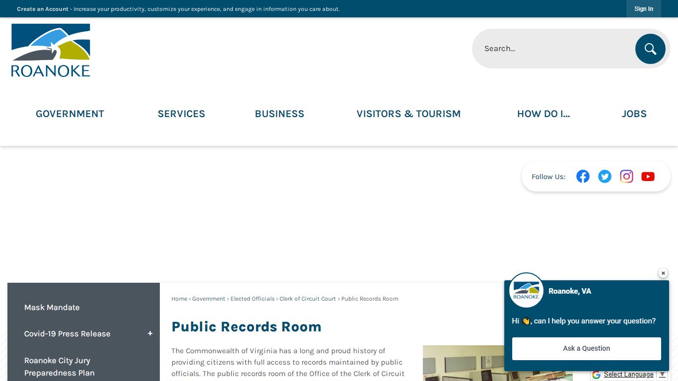 Public Records Room | Roanoke, VA